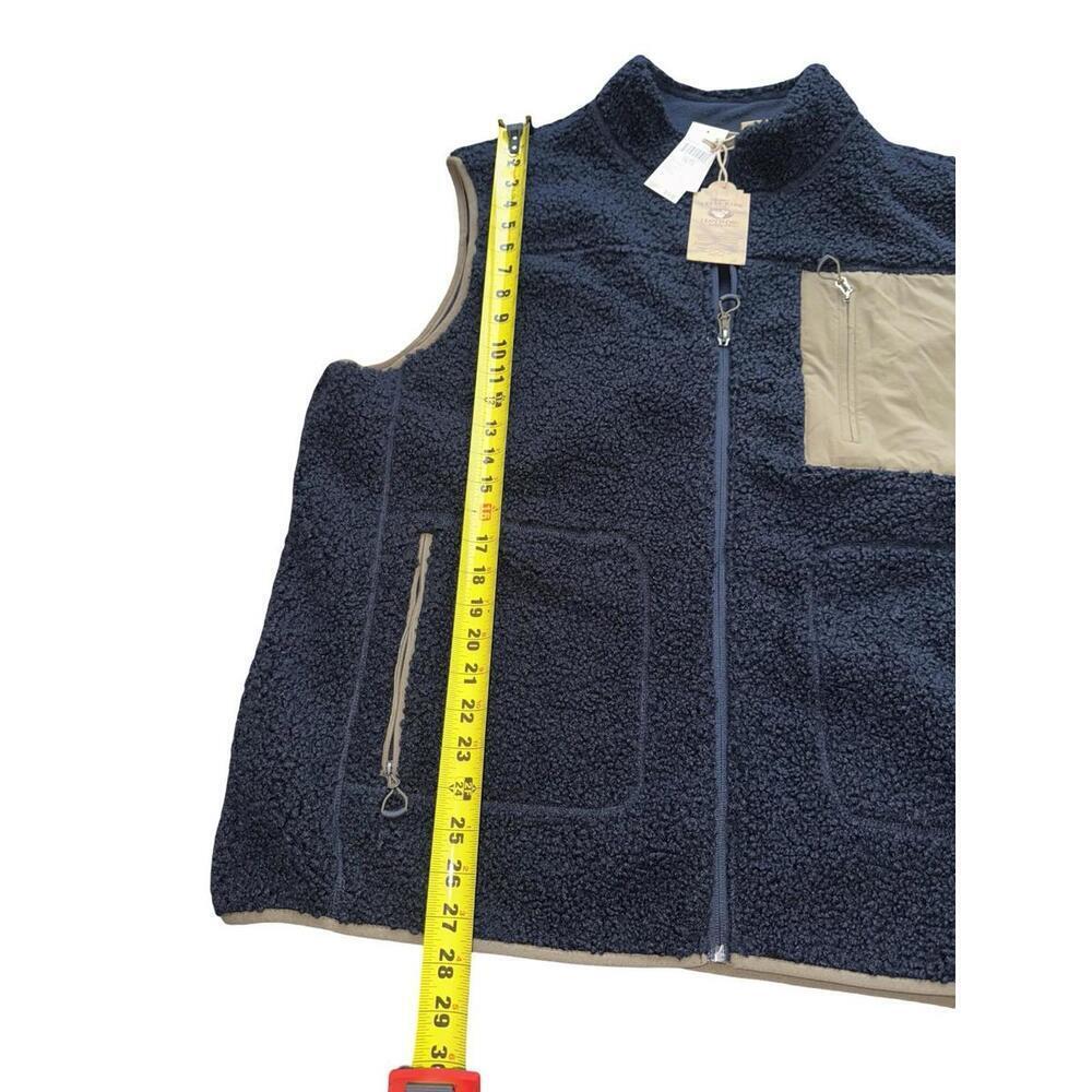 Telluride Clothing Co. Men's Navy Blue Soft Shepra Fleece Vest Zip Pockets XXL - Picture 2 of 5
